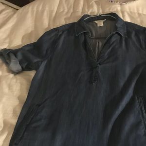 Loft dark blue chambray dress